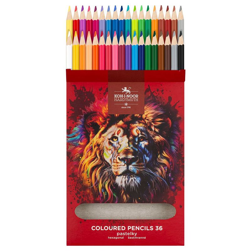 Карандаши цветные Koh-I-Noor "RED LION", 36цв, картон.упак. с подвесом