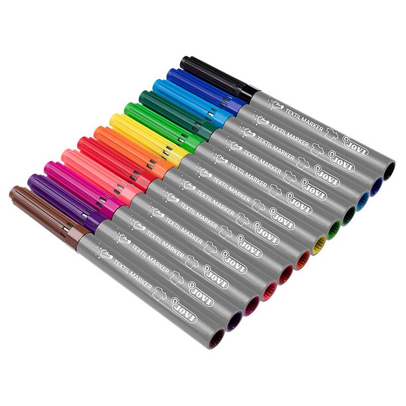 Набор фломастеров для ткани JOVI "Decor textil" 12цв., картон. уп., европодвес 