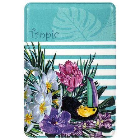 Обложка-карман для проездных документов, карт, пропусков "Tropic", 100х65 мм, ПВХ, фотопечать ассорти, STAFF, 237595 