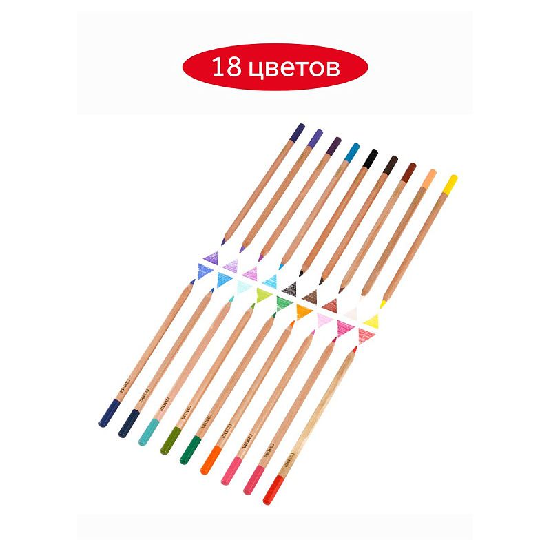Карандаши цветные Гамма "Мультики", 18цв., супермягкие, увелич. диаметр грифеля 4,0мм, заточен., картон. упак., европодвес