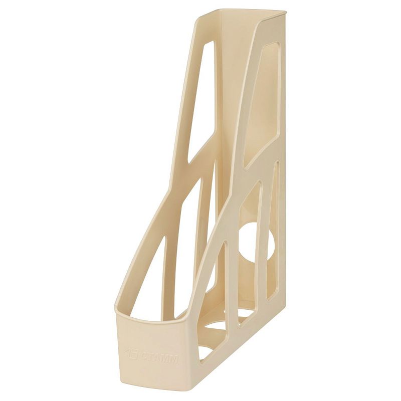 Лоток для бумаг вертикальный СТАММ "Лидер", бежевый, ширина 75мм