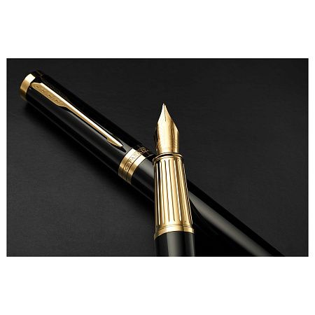 Ручка перьевая Parker "Ingenuity Black GT" 0,8мм, подарочная упаковка 