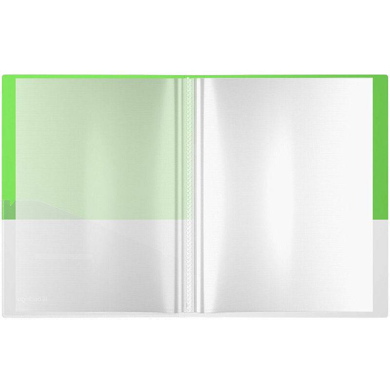 Папка с 40 вкладышами Berlingo "Semicolor" А4, 24мм, 700мкм, с внутр. карманом, салатовая, софт-тач 