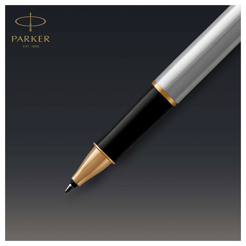 Ручка-роллер Parker "Sonnet Stainless Steel GT" черная, 0,8мм, подарочная упаковка 