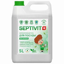 Средство для мытья посуды гипоаллергенное 5 л, SEPTIVIT "Без запаха", биоразлагаемый 