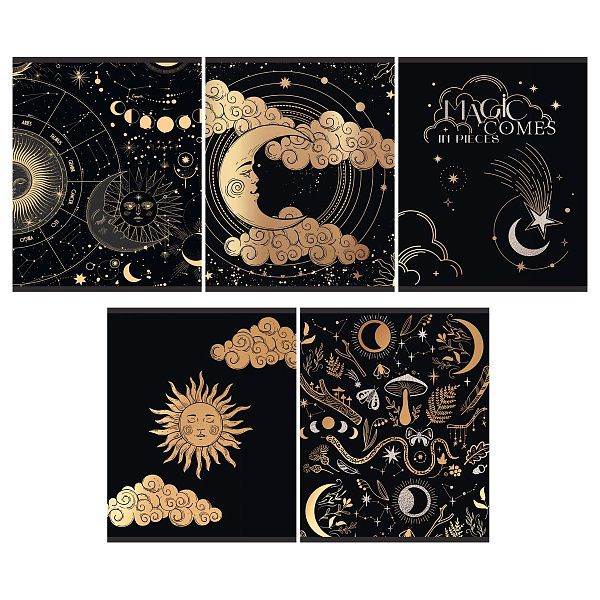 Тетрадь 48л., А5, клетка BG "Карты таро", матовая ламинация, тиснение фольгой