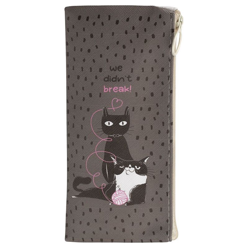 Пенал мягкий 200*100 MESHU "Cats", искусственная кожа