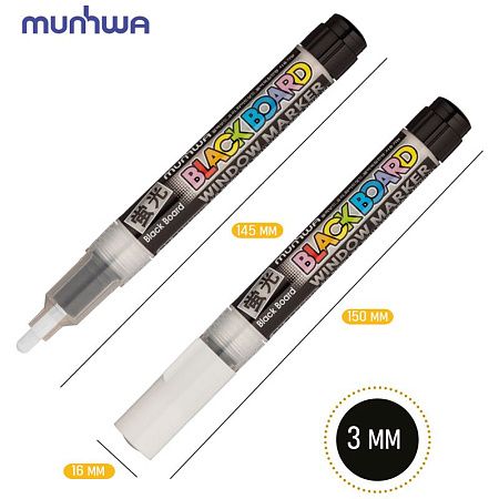 Маркер меловой MunHwa "Black Board Marker" белый, 3мм, водная основа 