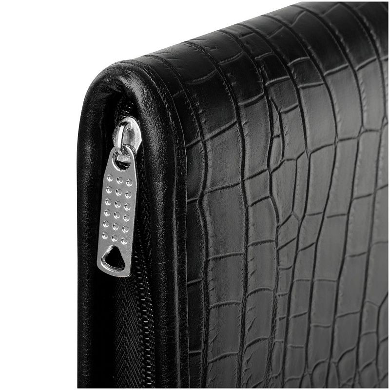 Папка деловая OfficeSpace "Bergamo" кожзам, на молнии, тиснение крокодил 