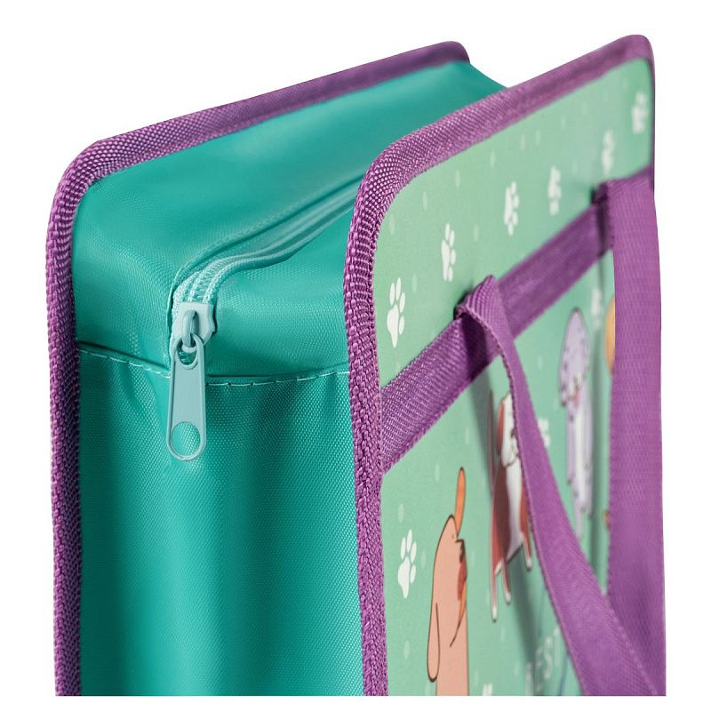 Папка с ручками А4 ArtSpace "I love dogs", пластик, на молнии, 80мм 