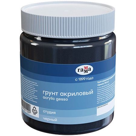Грунт акриловый Гамма "Студия", черный, 500мл