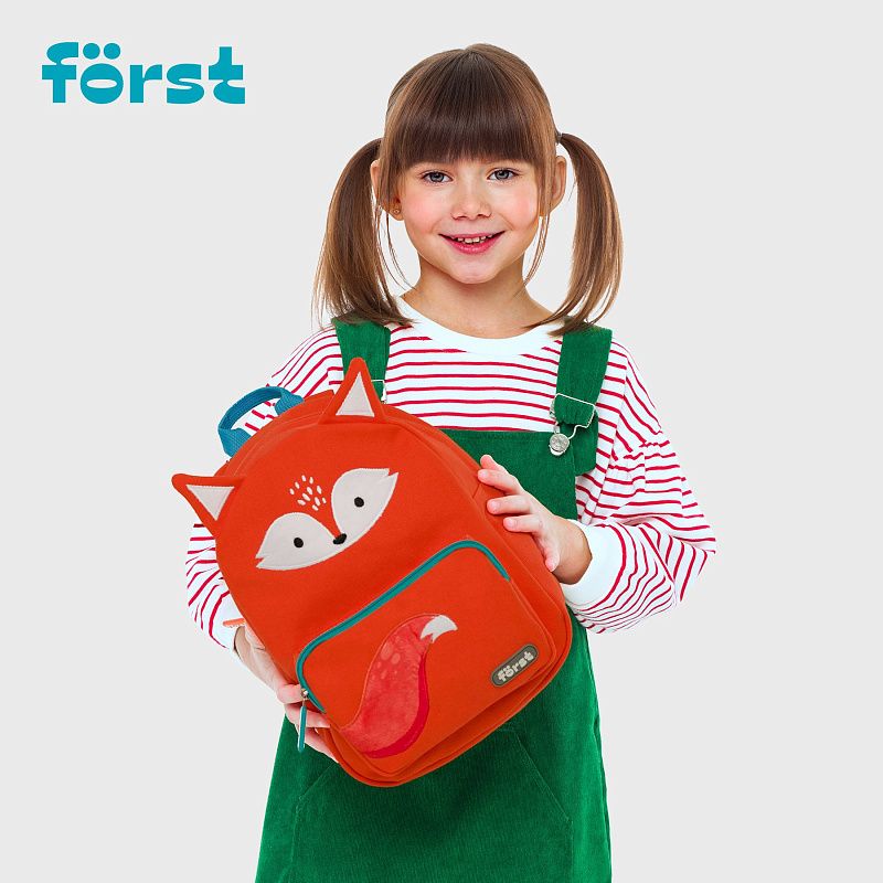 Рюкзак Först F-Kids "Fluffy Fox" 30*23*13см, 1 отделение, уплотненная спинка 