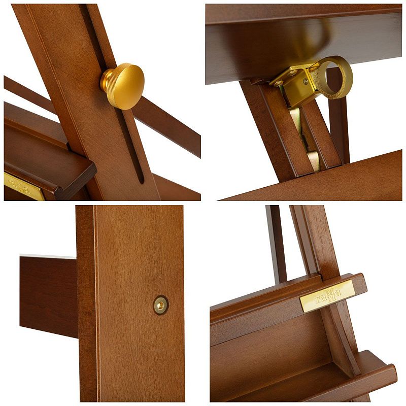 Мольберт напольный студийный Гамма "Старый мастер", 59,5*59,5*190 (370)см, красный лакированный бук