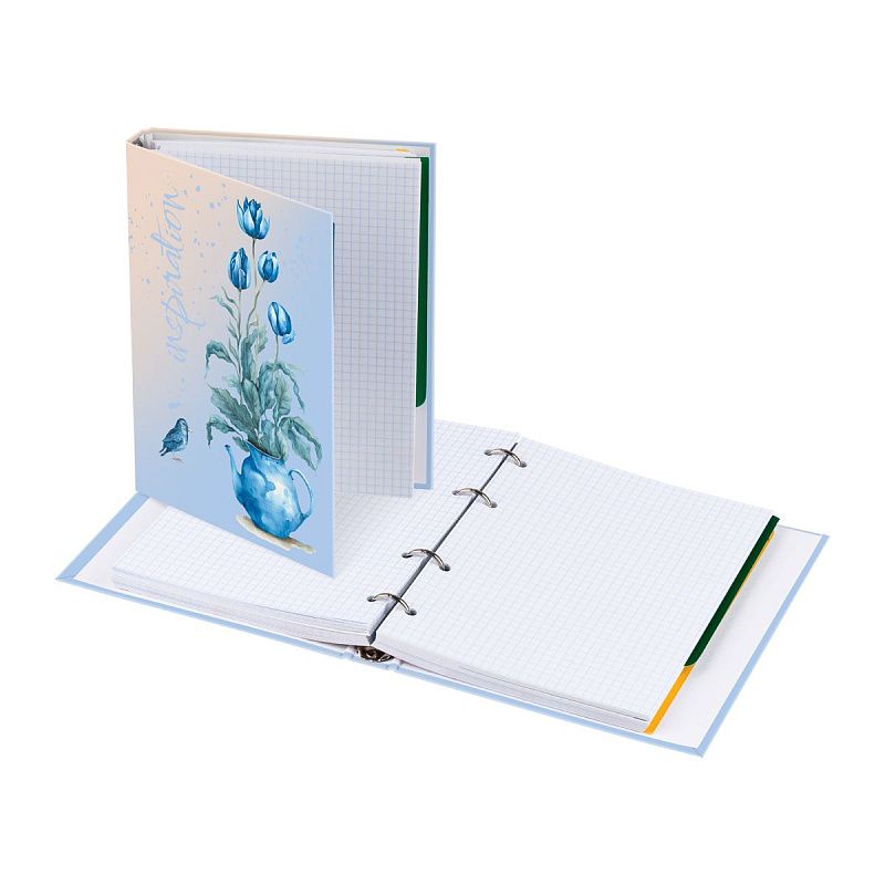 Тетрадь на кольцах А5, 240л., BG "Васильковое настроение", с разделителями, матовая ламинация