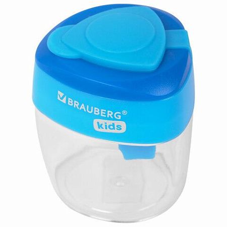 Точилки BRAUBERG KIDS "MAXI", 2 ШТУКИ, 2 отверстия, с большим контейнером, трехгранный корпус, цвета ассорти, блистер, 271947 