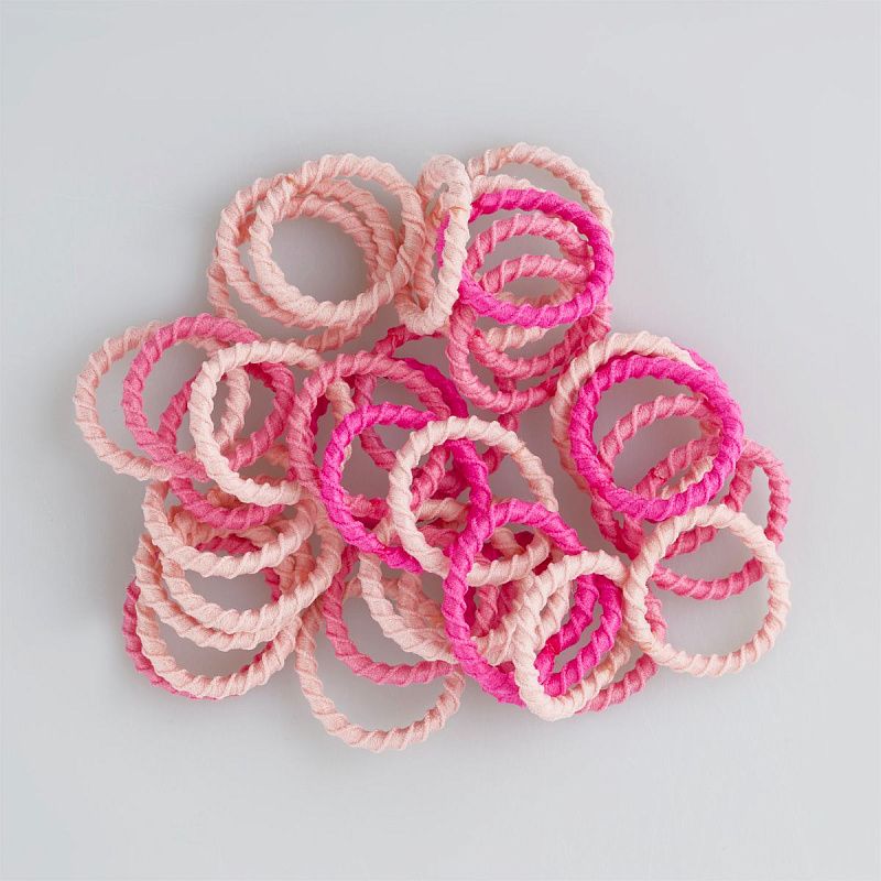 Резинки для волос MESHU, тонкие, розовые ассорти, диаметр 2см, 90шт., пластиковый бокс