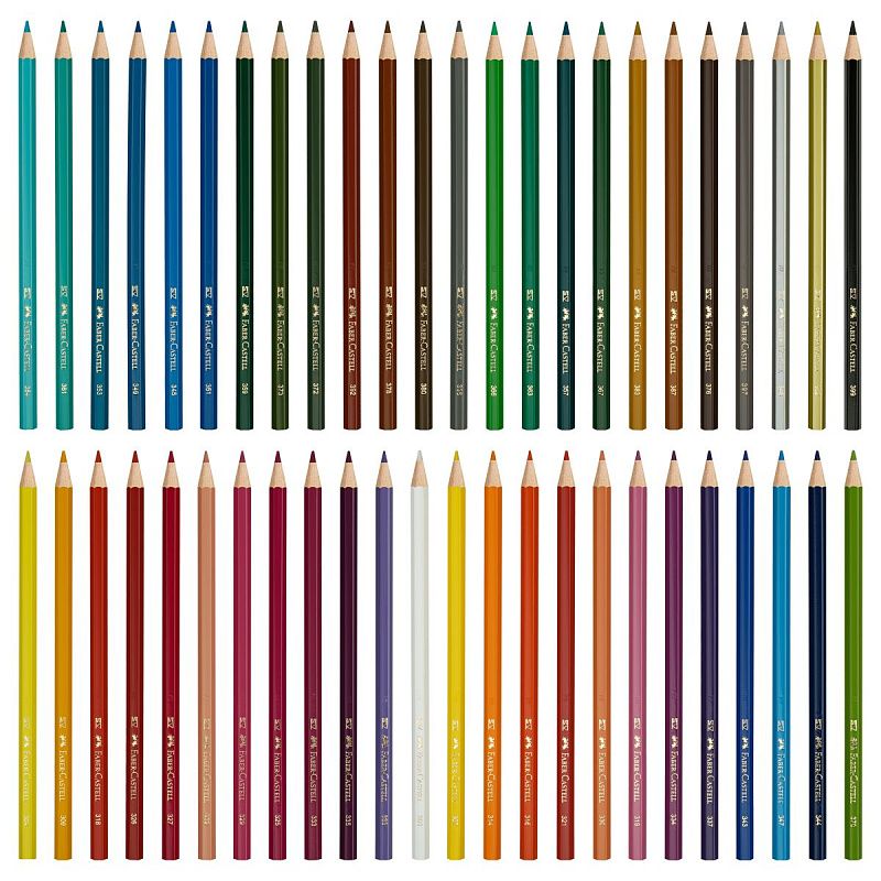 Карандаши цветные Faber-Castell "Замок", 48цв., шестигр.,заточ.+точилка, картон, европодвес