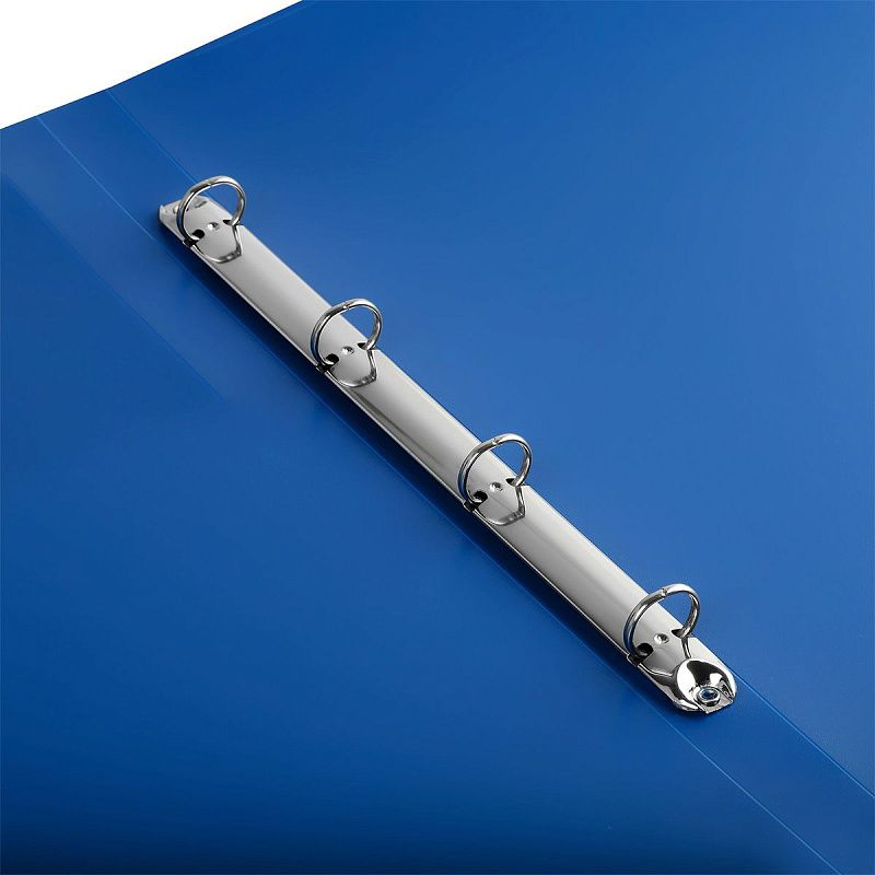 Папка на 4 кольцах СТАММ А3, 27мм, 800мкм, вертикальная, пластик, синяя 