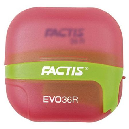 Точилка FACTIS EVO36R (Испания), с контейнером и стирательной резинкой, 50x50x25 мм, ассорти, F4707116 