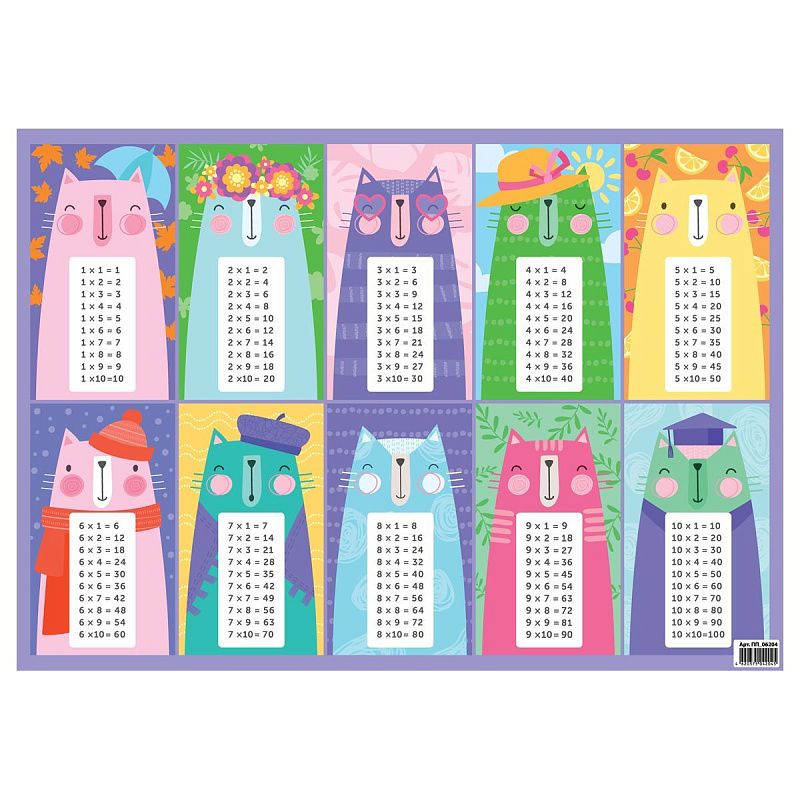 Настольное покрытие детское ArtSpace "Таблица умножения", А3+