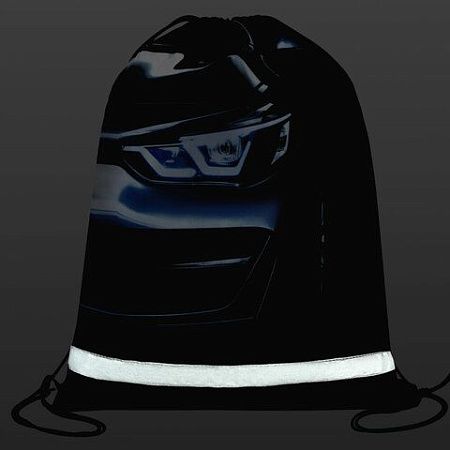 Мешок для обуви BRAUBERG KIDS, светоотражающая полоса, 46х36 см, Dark car, 273439 