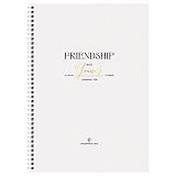 Тетрадь 80л., А4, клетка на гребне GreenwichLine "Friendship", матовая ламинация, тиснение фольгой, 80г/м2