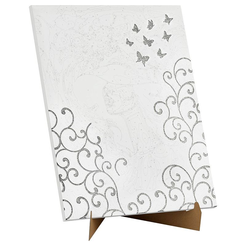 Картина по номерам на холсте с глиттером ТРИ СОВЫ "Загадочность", 40*50, с акриловыми красками и кистями