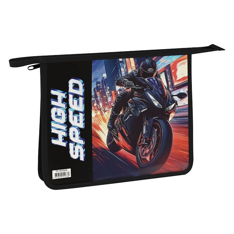 Папка для тетрадей 1 отделение, ArtSpace "High speed", А5, пластик, на молнии