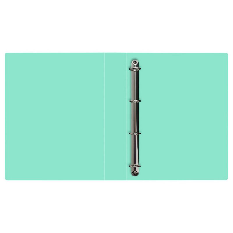 Папка на 4 кольцах СТАММ А4, 40мм, 500мкм, пластик, пастель, мятная 