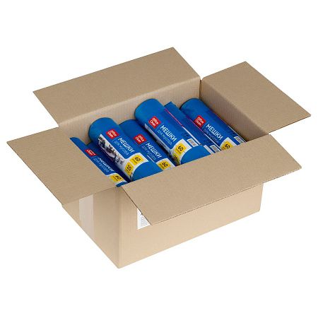 Мешки для мусора  60л OfficeClean ПВД, 60*70см, 25мкм, 20шт., особо прочные, синие, в рулоне