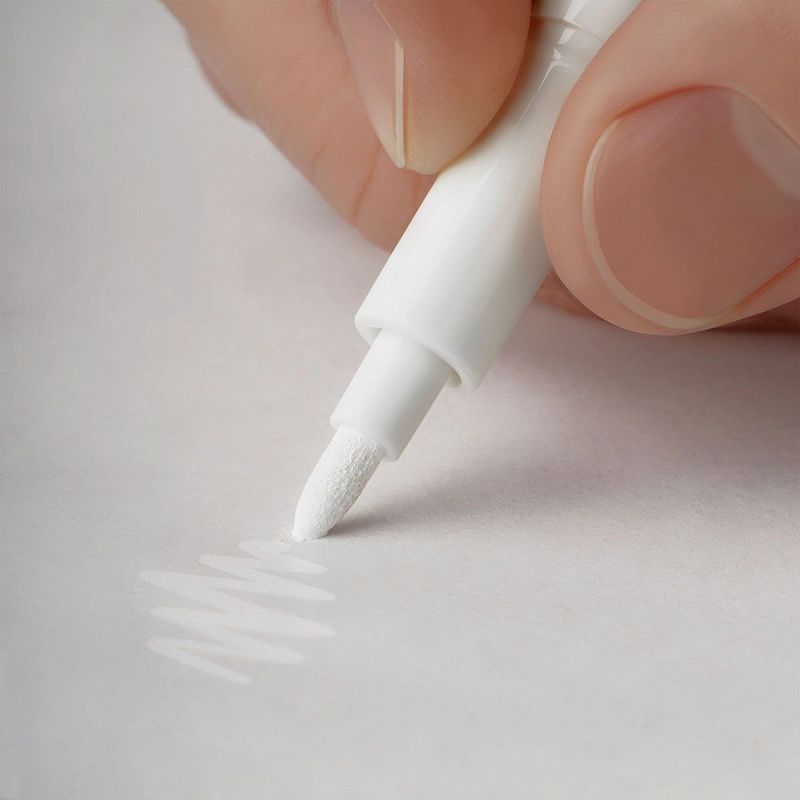 Маркер перманентный OfficeSpace белый, пулевидный, 1мм 