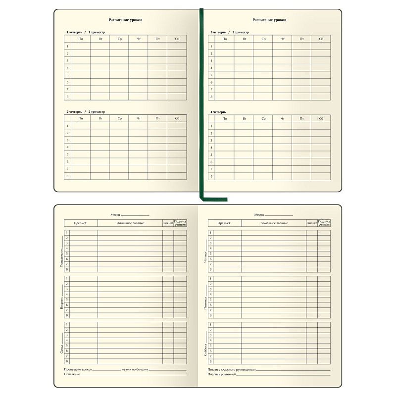 Дневник 1-11 кл. 48л. (ЛАЙТ) BG "Total green", иск. кожа, тиснение, цветн. срез, ляссе