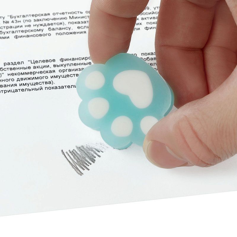 Ластик MESHU "Cute Paw", фигурный, 38*33*10мм, ПВХ, дисплей бокс, ассорти 