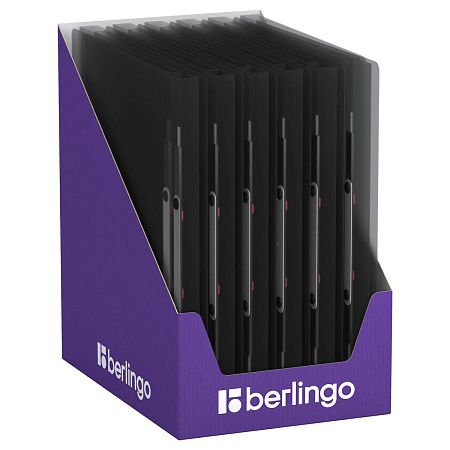 Папка с пружинным скоросшивателем Berlingo "No Secret", 17мм, 700мкм, полупрозрачная черная, с внутр. карманом 