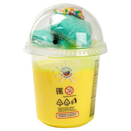 Слайм Slime Dessert "Milkshake" желтый/голубой, 320г., ассорти