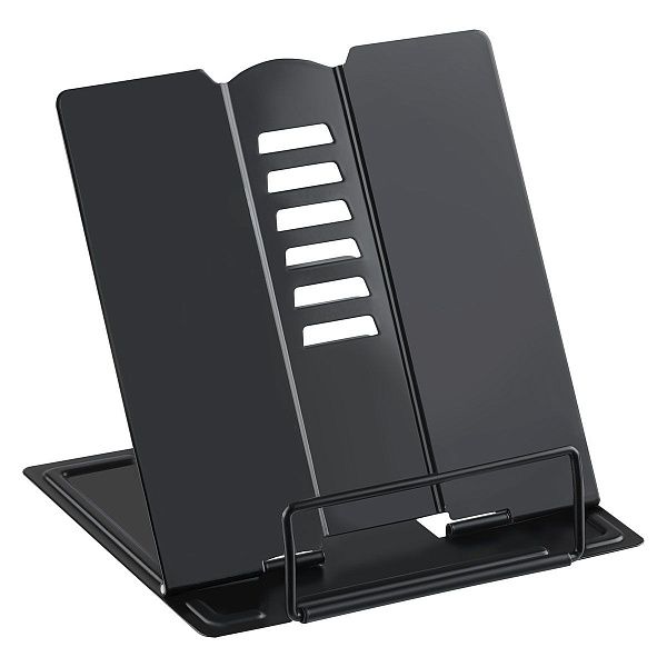 Подставка для книг СТАММ, металлическая, мини-формат, регулируемый угол наклона, черная