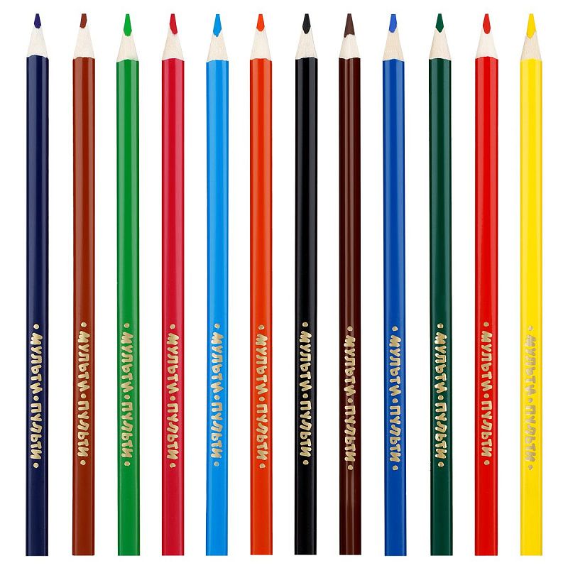 Карандаши цветные Мульти-Пульти "Енот в Испании", 12цв., трехгран., заточен., картон, европодвес