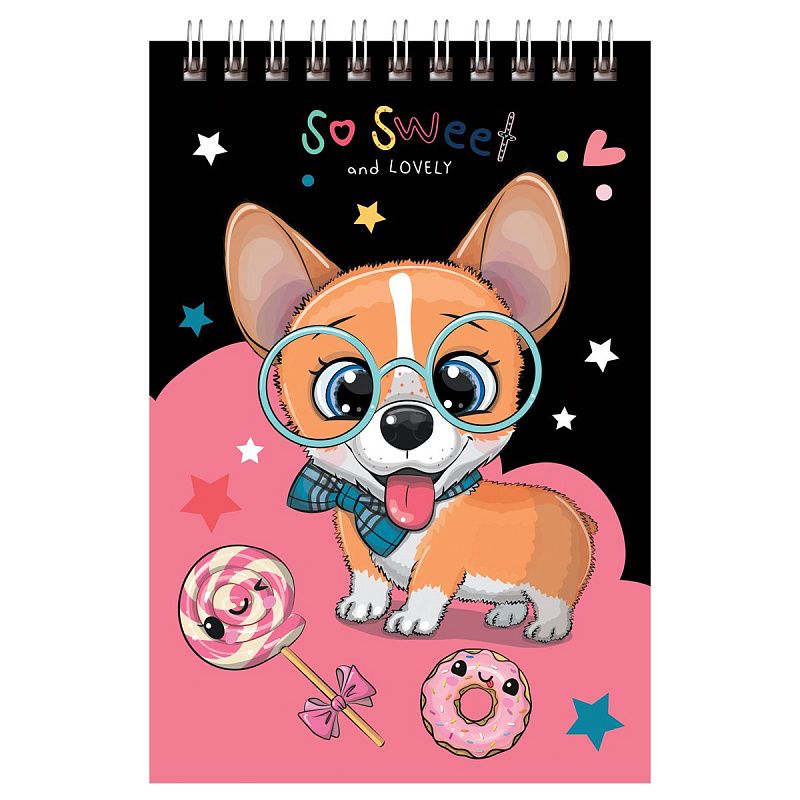 Блокнот А6 40л. на гребне BG "Глазастики", блестки