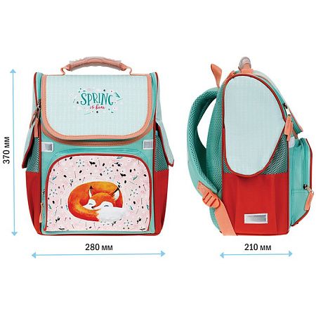Ранец ArtSpace Junior "Foxy" 37*28*21см, 1 отделение, 3 кармана, анатомическая спинка 