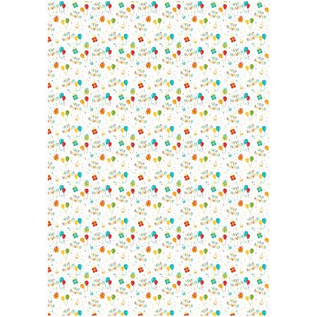 Упаковочная бумага глянц. 70*100см, MESHU "День Рождения", 80г/м2, ассорти 5 дизайнов