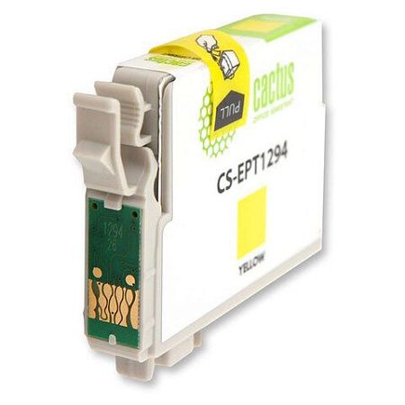 Картридж струйный CACTUS (CS-EPT1294) для EPSON Stylus B42WD/BX305W/BX625WD, желтый 