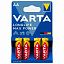 Батарейки алкалиновые "пальчиковые" КОМПЛЕКТ 4 шт., VARTA LONGLIFE MAX POWER, АА (LR6, 24А), блистер, 4706101404