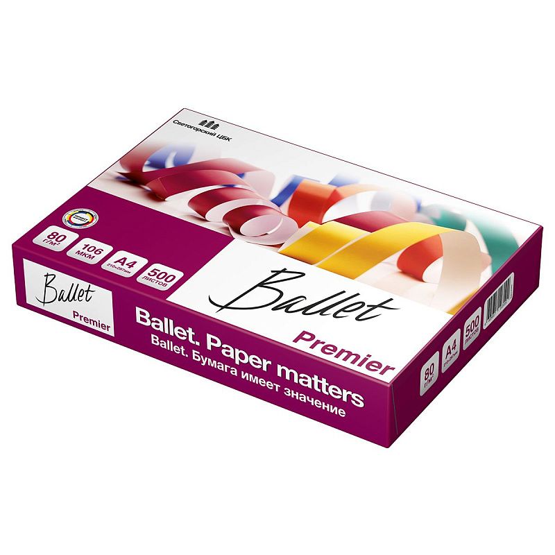 Бумага Ballet "Premier" А4, Марка А, 500л.
