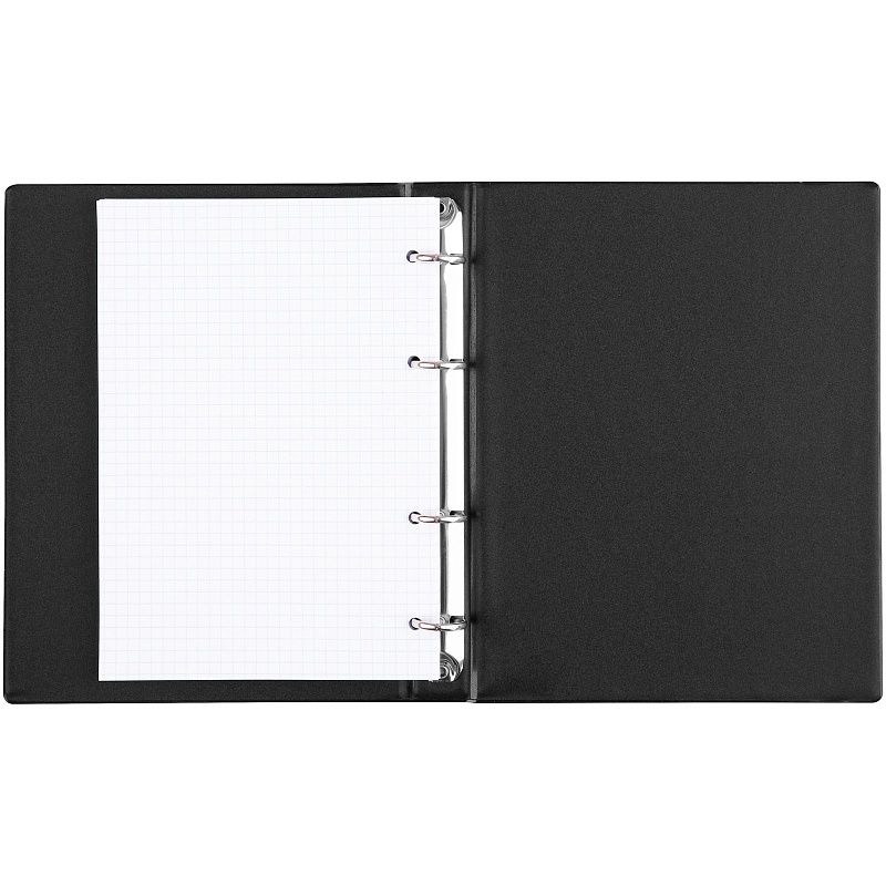 Тетрадь на кольцах А5, 80л., BG, обл. ПВХ, черный