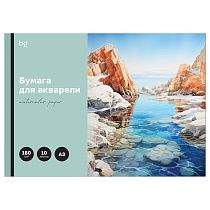 Папка для акварели, 10л., А3 BG "Бухта", 180г/м2