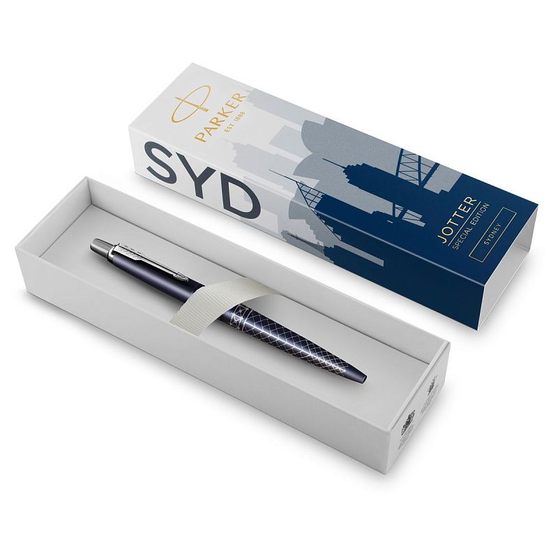 Ручка шариковая Parker "Jotter Sydney Blue CT" синяя, 1,0мм, кнопочн., подарочная упаковка 