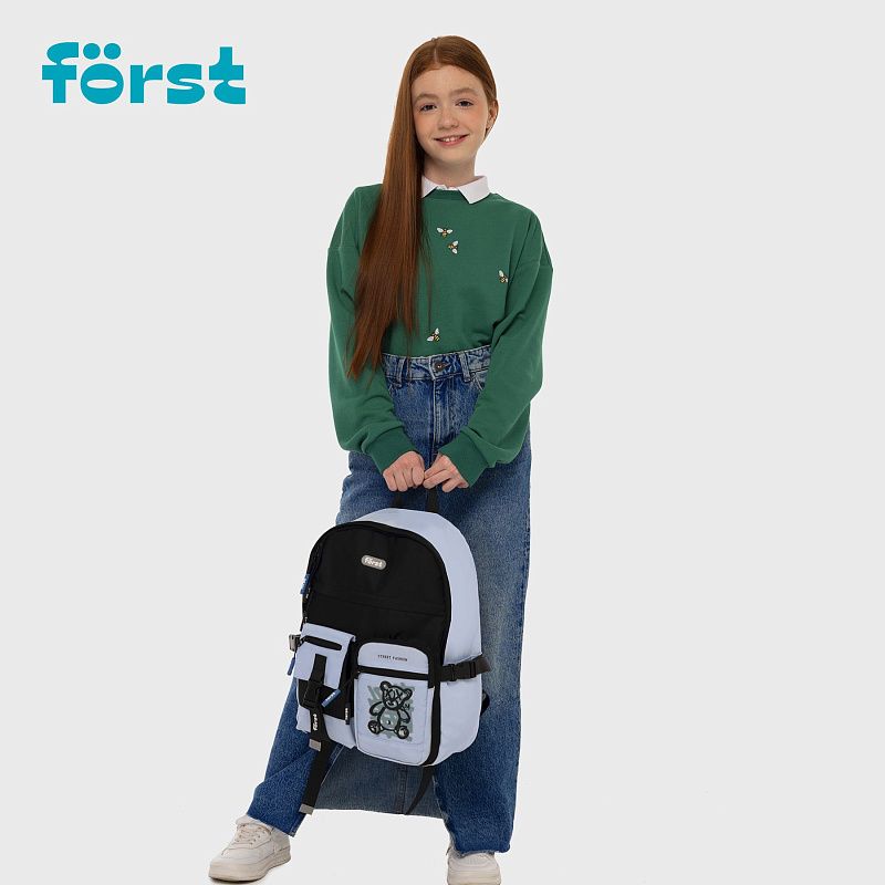 Рюкзак Först F-Teens "Street Fashion" 40*28*15см, 1 отделение, 7 карманов, уплотненная спинка 