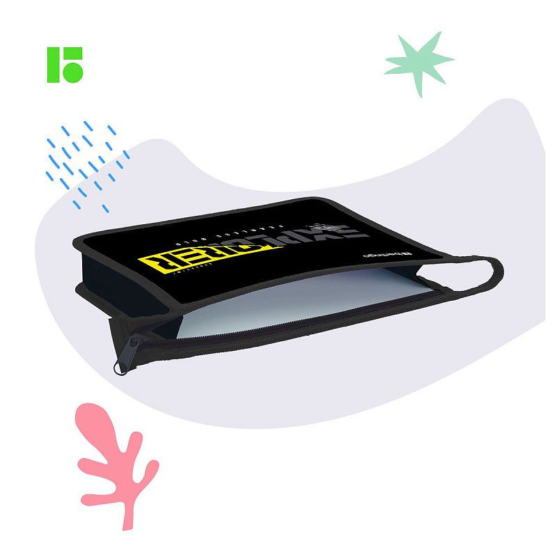 Папка для тетрадей 1 отделение, А5 Berlingo "Explorer", 240*205*40мм, пластик, на молнии 