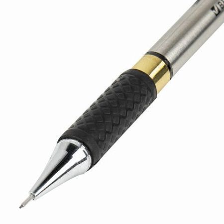 Карандаш механический 0,7 мм, BRAUBERG "Black Jack", металлический корпус, ластик, резиновый грип, 180467 