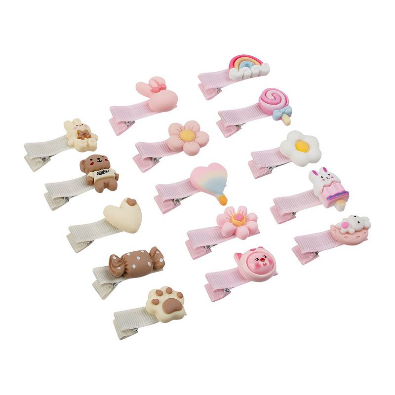 Заколки для волос MESHU, прищепки с топперами, ассорти, 10шт., европодвес